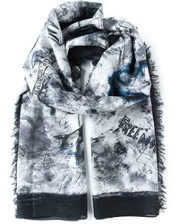 Мужской серый шарф с принтом от McQ by Alexander McQueen