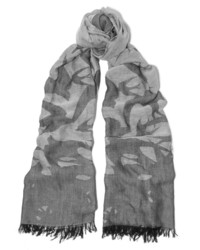 Женский серый шарф с принтом от MCQ
