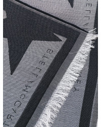 Женский серый шарф со звездами от Stella McCartney