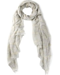 Женский серый шарф от Brunello Cucinelli