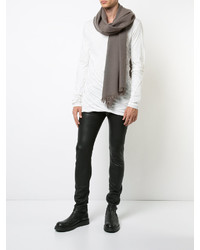 Мужской серый шарф от Rick Owens