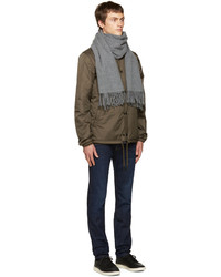 Мужской серый шарф от Acne Studios