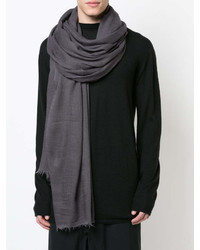 Мужской серый шарф от Rick Owens