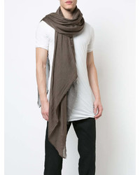 Мужской серый шарф от Rick Owens