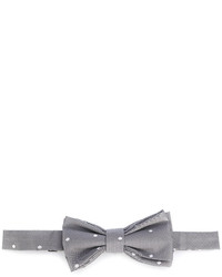 Мужской серый шелковый галстук-бабочка в горошек от fe-fe