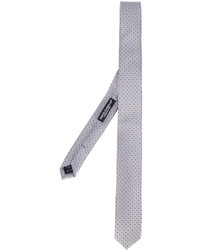 Мужской серый шелковый галстук в горошек от Dolce & Gabbana