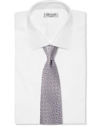 Мужской серый шелковый галстук с геометрическим рисунком от Charvet