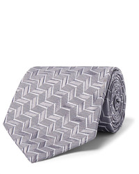 Мужской серый шелковый галстук с геометрическим рисунком от Charvet
