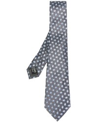 Мужской серый шелковый галстук с геометрическим рисунком от Giorgio Armani