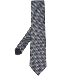 Мужской серый шелковый галстук с геометрическим рисунком от Lanvin
