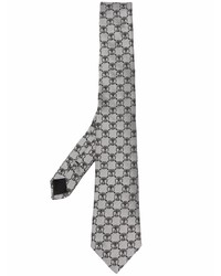 Мужской серый шелковый галстук с принтом от Moschino