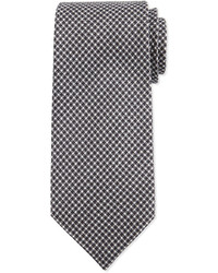 Серый шелковый галстук с узором "в ёлочку"