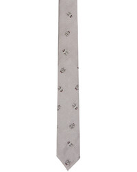 Серый шелковый плетеный галстук