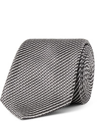 Мужской серый шелковый плетеный галстук от Brioni