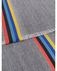 Мужской серый шелковый плетеный шарф от Paul Smith