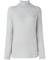 Женский серый шелковый свитер от Brunello Cucinelli