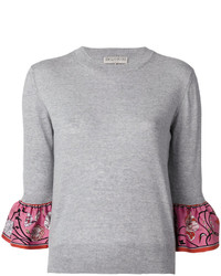 Женский серый шелковый свитер от Emilio Pucci