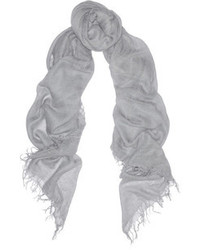 Женский серый шелковый шарф от Chan Luu