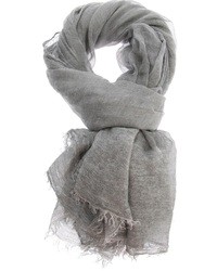Мужской серый шелковый шарф от Faliero Sarti