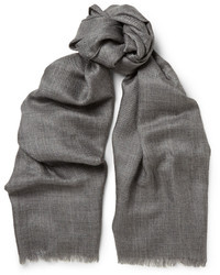 Мужской серый шелковый шарф от Loro Piana