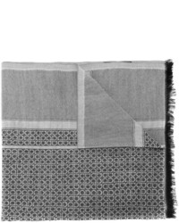 Мужской серый шелковый шарф от Salvatore Ferragamo