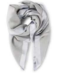 Женский серый шелковый шарф