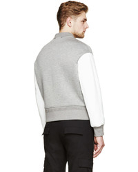 Мужской серый шерстяной бомбер от Neil Barrett