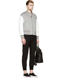 Мужской серый шерстяной бомбер от Neil Barrett