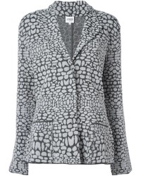 Женский серый шерстяной вязаный пиджак от Armani Collezioni