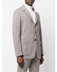 Мужской серый шерстяной вязаный пиджак от Canali