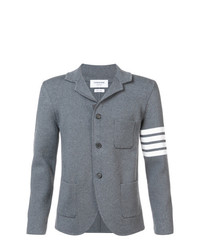 Мужской серый шерстяной вязаный пиджак от Thom Browne