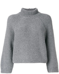 Женский серый шерстяной вязаный свитер от Fabiana Filippi