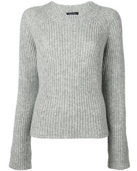 Женский серый шерстяной вязаный свитер от Roberto Collina