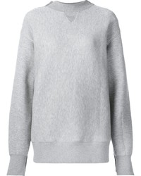 Женский серый шерстяной вязаный свитер от Sacai