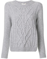 Женский серый шерстяной вязаный свитер от Semi-Couture