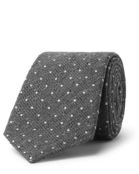 Серый шерстяной галстук в горошек