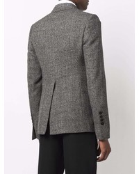 Мужской серый шерстяной двубортный пиджак от SAPIO