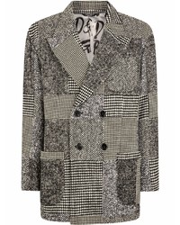 Мужской серый шерстяной двубортный пиджак от Dolce & Gabbana