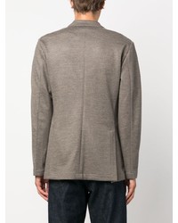 Мужской серый шерстяной двубортный пиджак от Boglioli