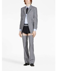 Мужской серый шерстяной двубортный пиджак от Gucci