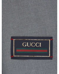 Мужской серый шерстяной двубортный пиджак от Gucci