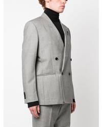 Мужской серый шерстяной двубортный пиджак от Lardini
