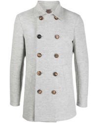 Мужской серый шерстяной двубортный пиджак от Eleventy