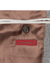 Мужской серый шерстяной двубортный пиджак от Brunello Cucinelli