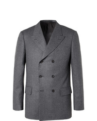 Мужской серый шерстяной двубортный пиджак от Kingsman