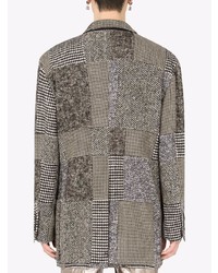 Мужской серый шерстяной двубортный пиджак от Dolce & Gabbana