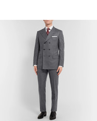 Мужской серый шерстяной двубортный пиджак от Kingsman