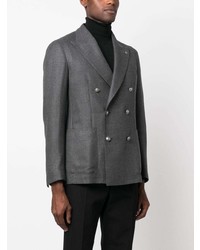 Мужской серый шерстяной двубортный пиджак от Tagliatore