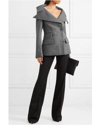 Женский серый шерстяной двубортный пиджак от Antonio Berardi
