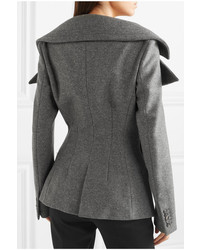 Женский серый шерстяной двубортный пиджак от Antonio Berardi